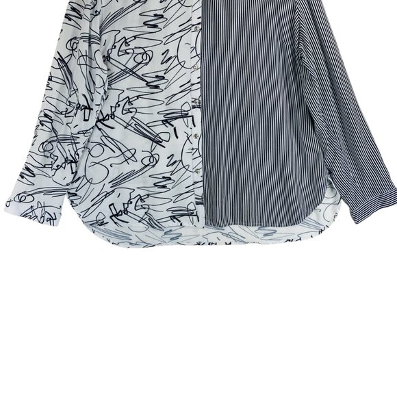mix print blk& wht long sleeve blouse top semi fitted sz xl Marie Claire - Picture 13 of 16